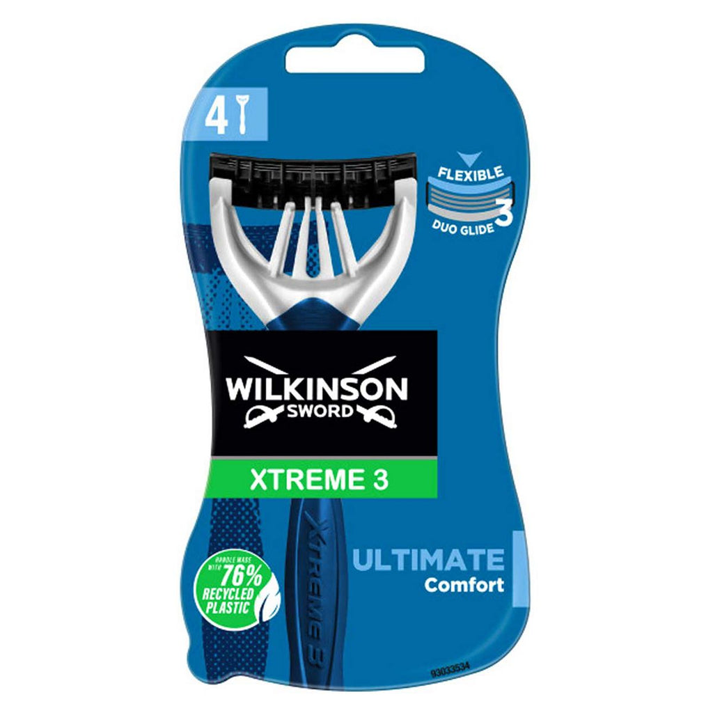 Wilkinson Sword Xtreme 3 Ultimate Plus Men's Disposable Razors x4