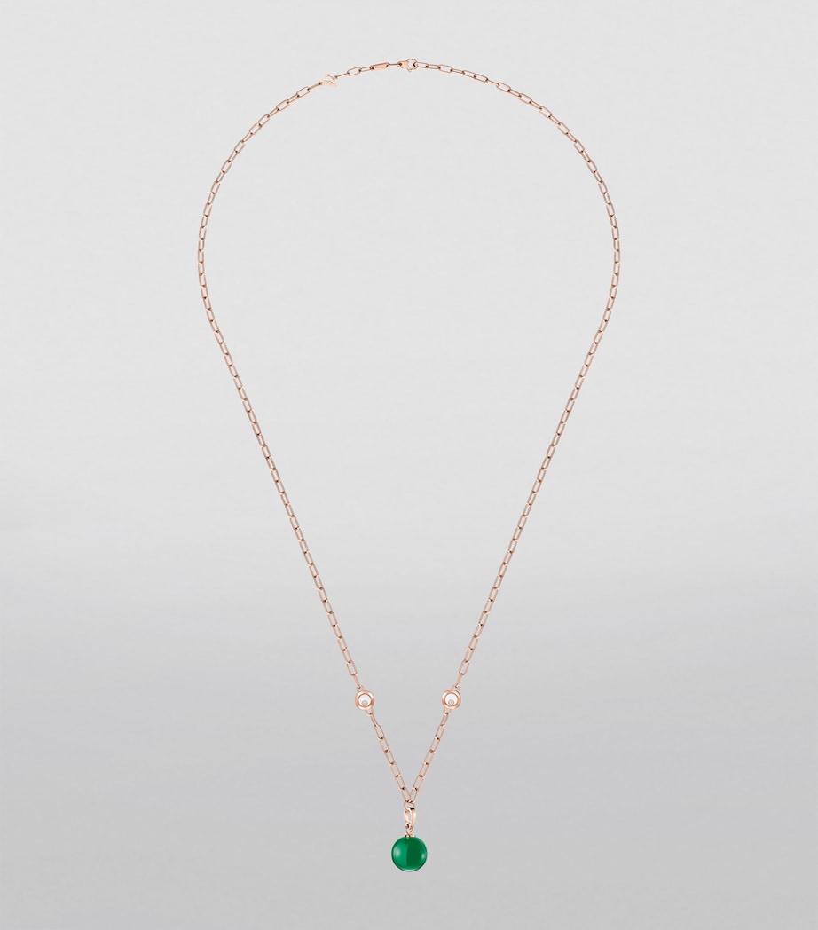 Chopard Happy Diamonds Planet necklace rose gold and green agate, UK version