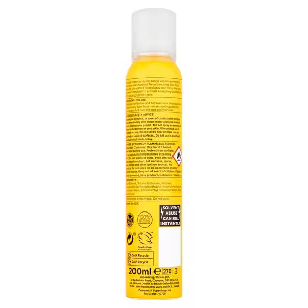 Superdrug Style Expertise freeze hold hairspray 200ml (British brand)