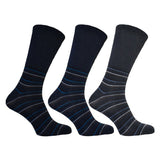 Simply s Mens Extra Wide Striped Socks (Pack Of 3) (6-11) GOODS Superdrug Shades of Blue  