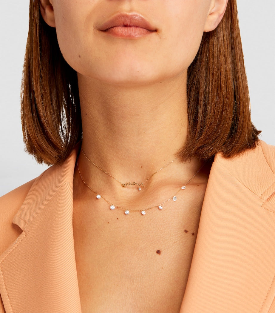 Persée yellow gold diamond 7-stone Danaé necklace, UK version