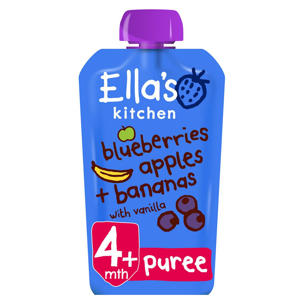 Ella's Kitchen Organic Blueberries, Apples, Bananas and Vanilla Baby Food Pouch 4+ Months 120g