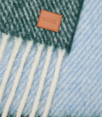 Écharpe douce à rayures jacquard en mélange alpaga-laine