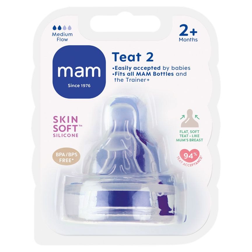 MAM Medium Flow Teat (Flow Rate 2) - 2 Pack