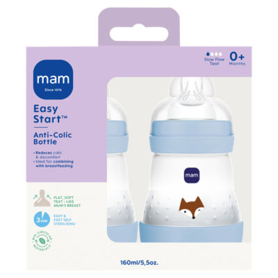 ASDA MAM Easy Start Anti-Colic Bottle 0+ Months Baby Bottle 2 x 160ml- Buy online at McGrocer