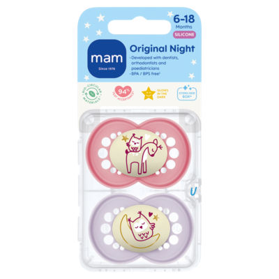 ASDA MAM Original Night Soother 6-18 Months 2-Pack- Buy online at McGrocer