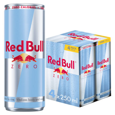 ASDA Red Bull Zero Energy Drink 250ml 4 Pack- Buy online at McGrocer