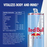 Red Bull Zero energy drink 250ml 8 pack (British brand)