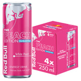 Red Bull Peach Edition Sugarfree 250ml 4 pack, UK version