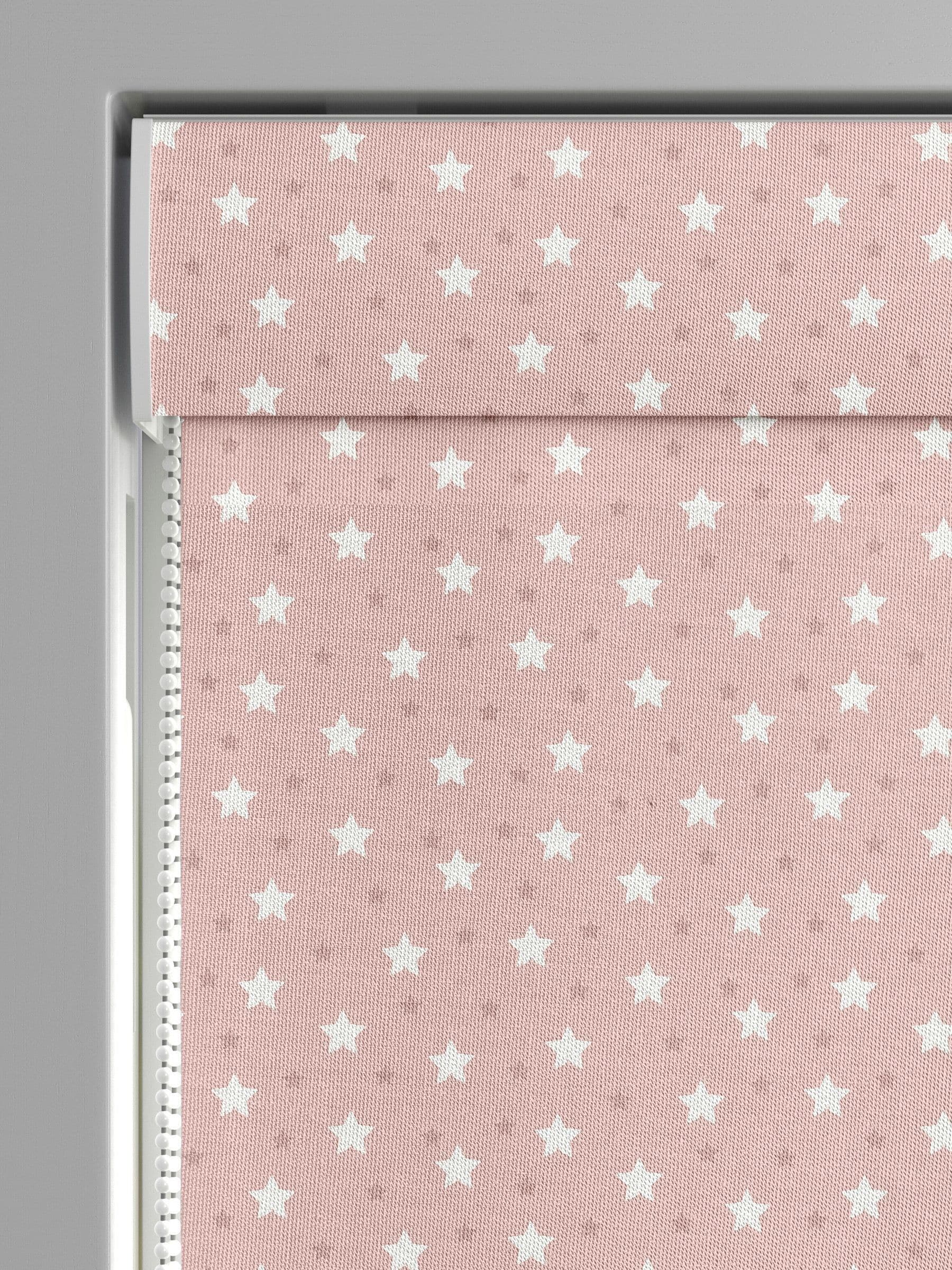 Blush pink 100% cotton Ditsy Stars Roman blinds (British brand)