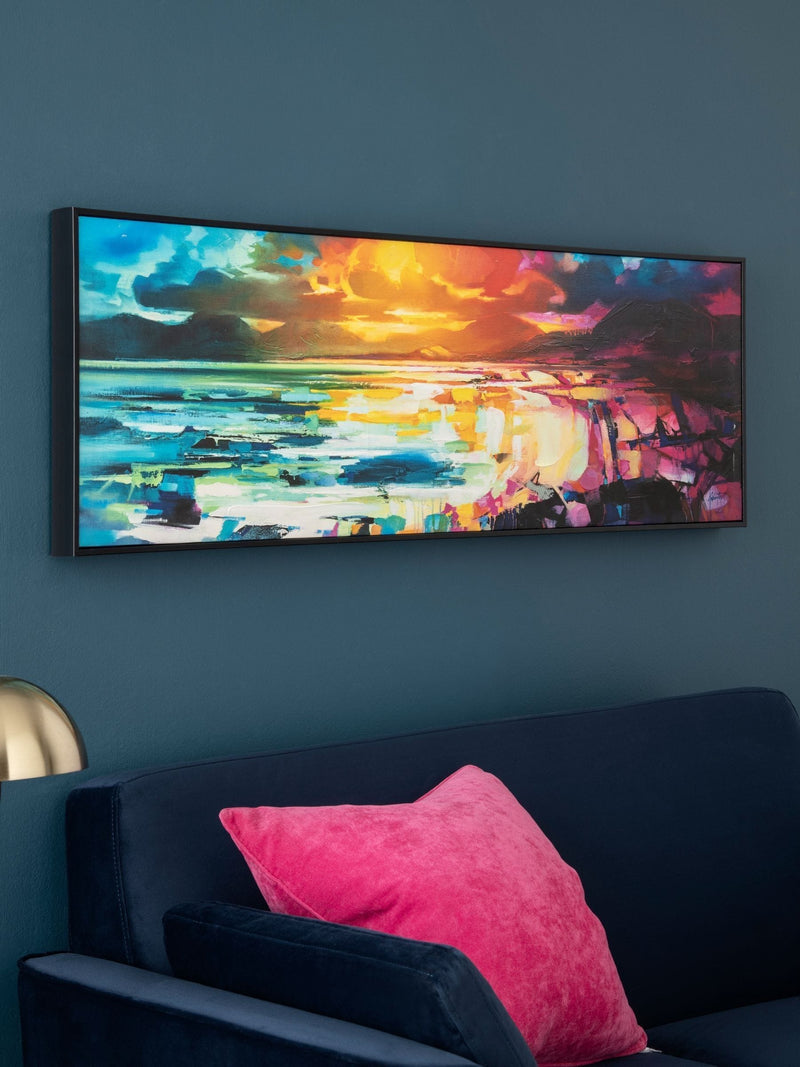 Blue Artist Collection Harris Panorama Landscape Framed Canvas Wall Art 40cm x 120cm - British product