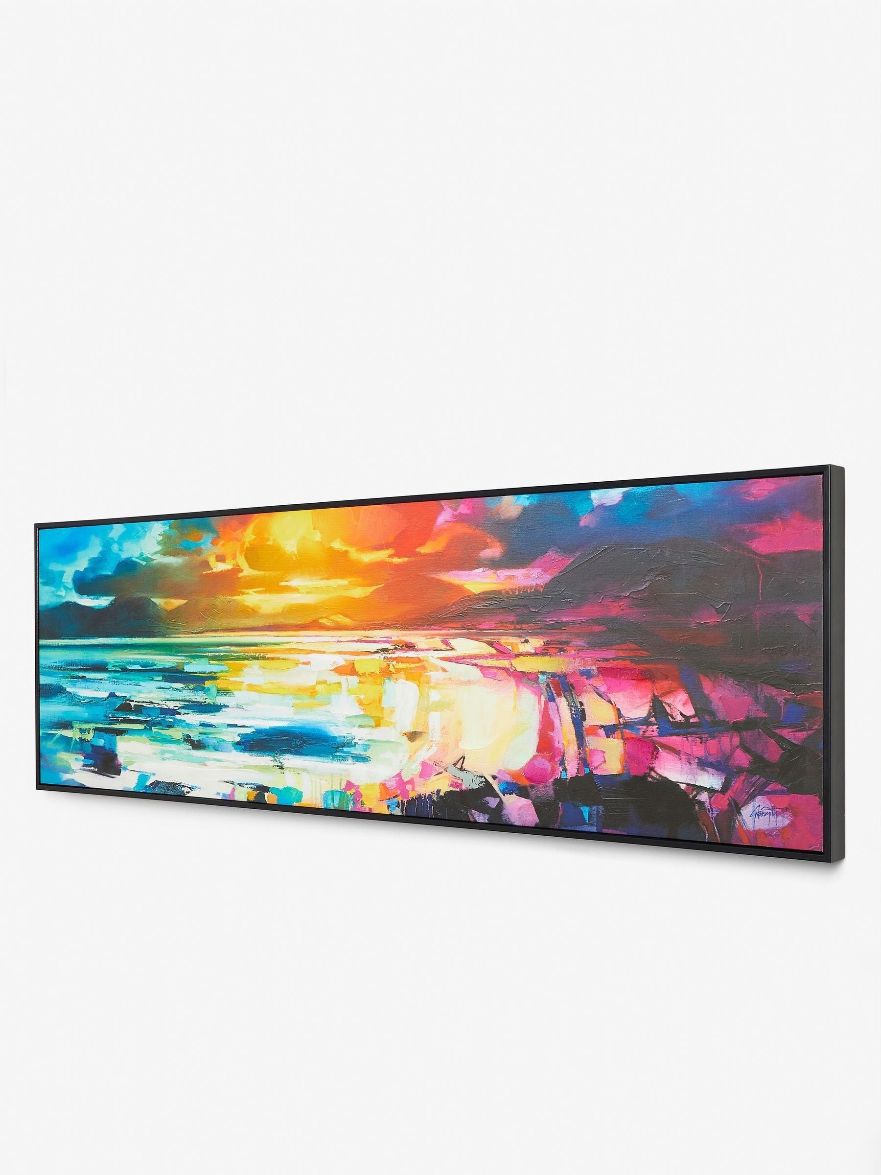 Blue Artist Collection Harris Panorama Landscape Framed Canvas Wall Art 40cm x 120cm - British product