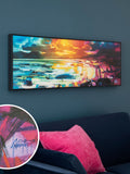 Blue Artist Collection Harris Panorama Landscape Framed Canvas Wall Art 40cm x 120cm - British product