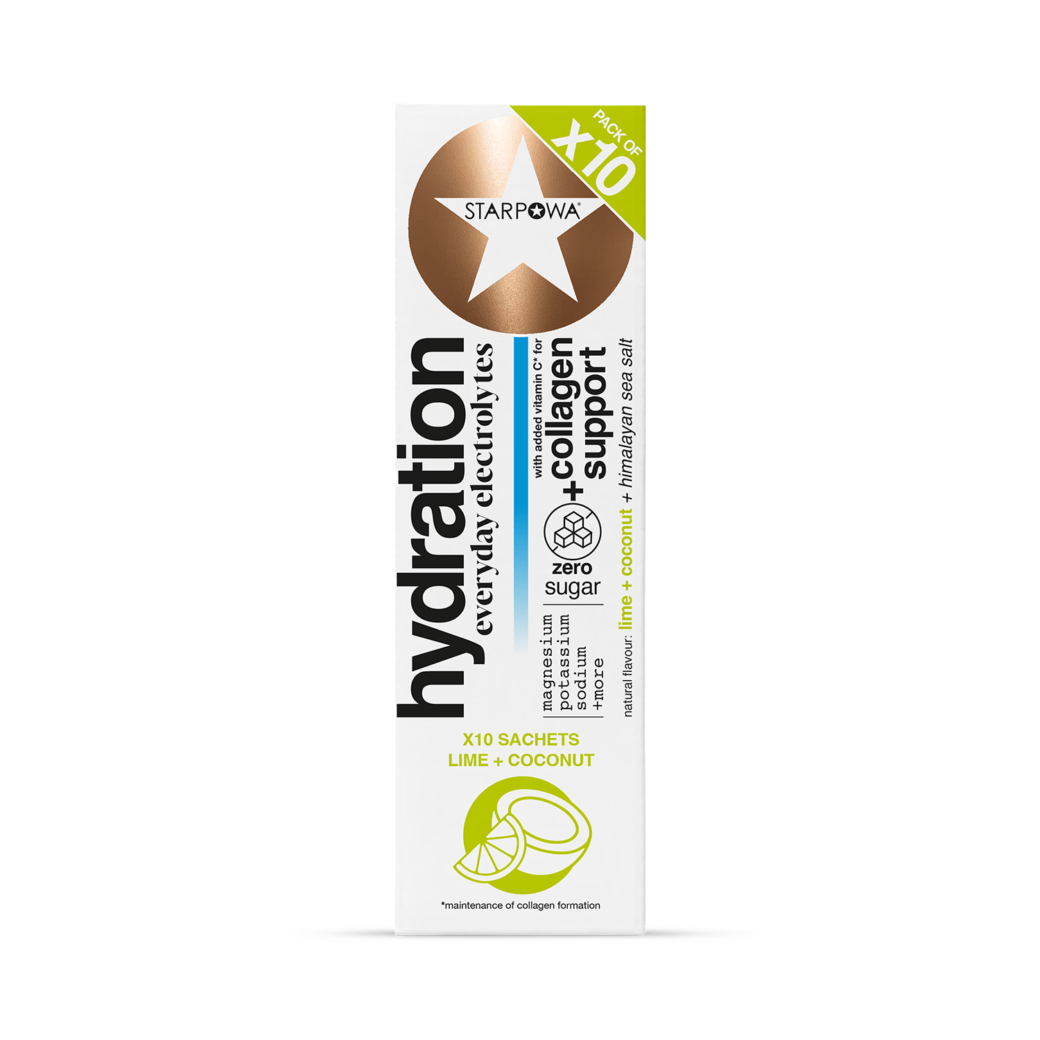 Starpowa hydration sachets Lime Coconut flavour 10 sachets (British brand)
