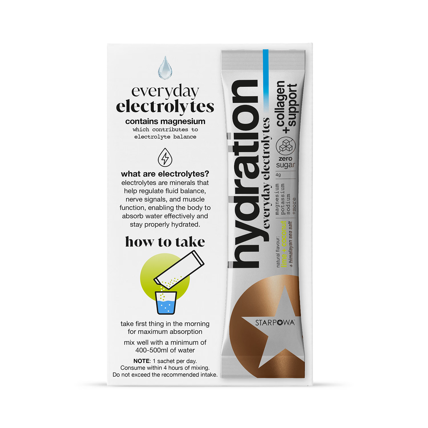 Starpowa hydration sachets Lime Coconut flavour 10 sachets (British brand)