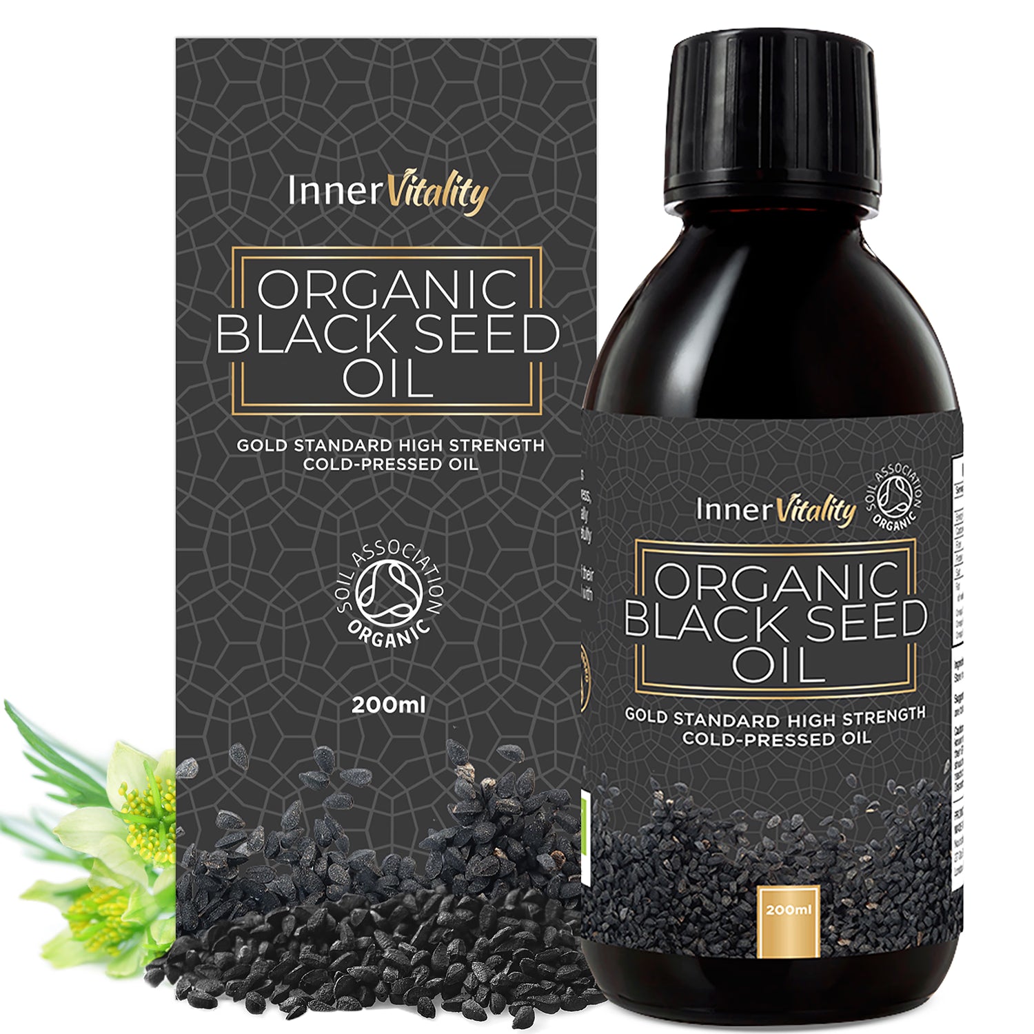 Inner Vitality organic black seed oil 200ml (British brand)