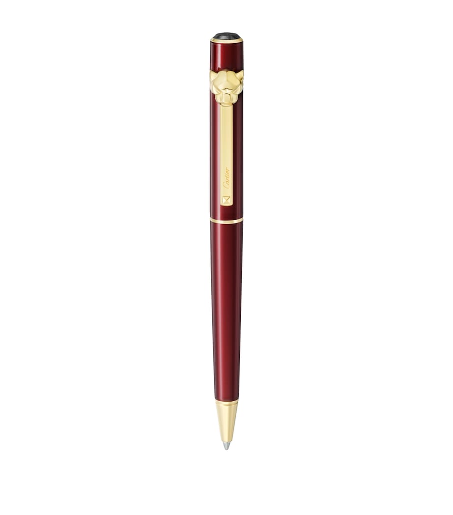 Cartier small ballpoint pen with feline clip 12.5cm - British product