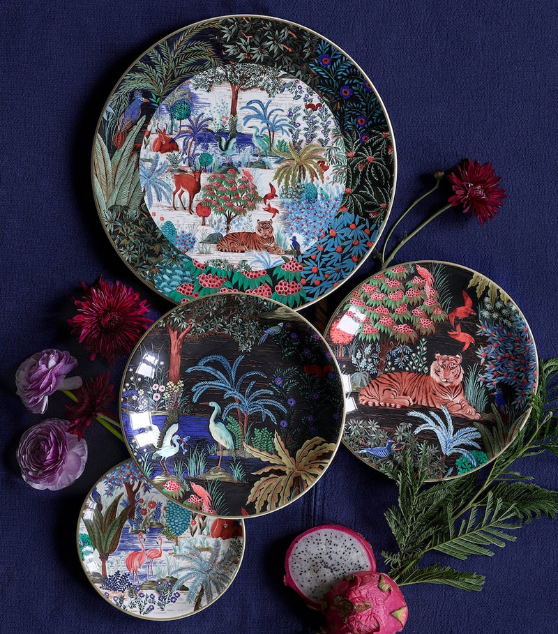 Gien Jardin du Palais canape plates set of 4, imported from the UK