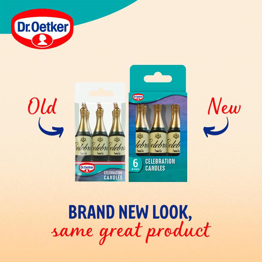 Dr. Oetker champagne bottle celebration candles pack of 6, UK version
