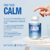 Natural Vitality CALM Magnesium Glycinate supplement 325mg 90 capsules (British brand)