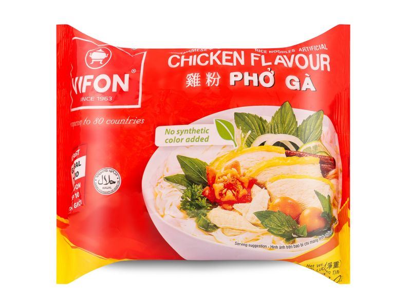 Vifon instant rice noodles chicken flavour (British brand)
