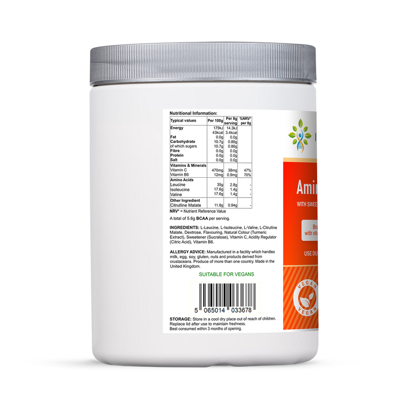 InfiniVit Amino Boost BCAA powder Lemon & Lime 340g (British brand)
