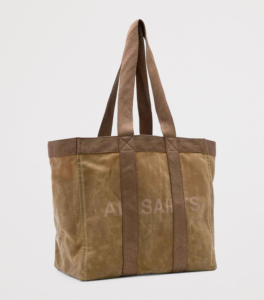 AllSaints Layo organic cotton canvas tote bag, imported from the UK