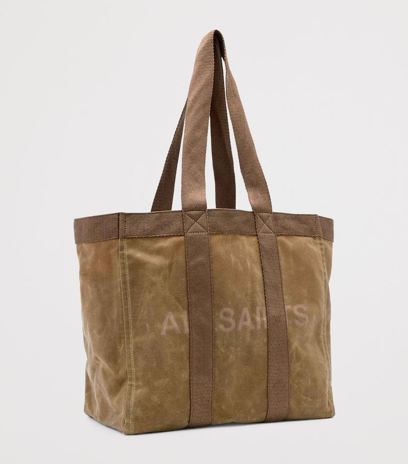 AllSaints Layo organic cotton canvas tote bag, imported from the UK