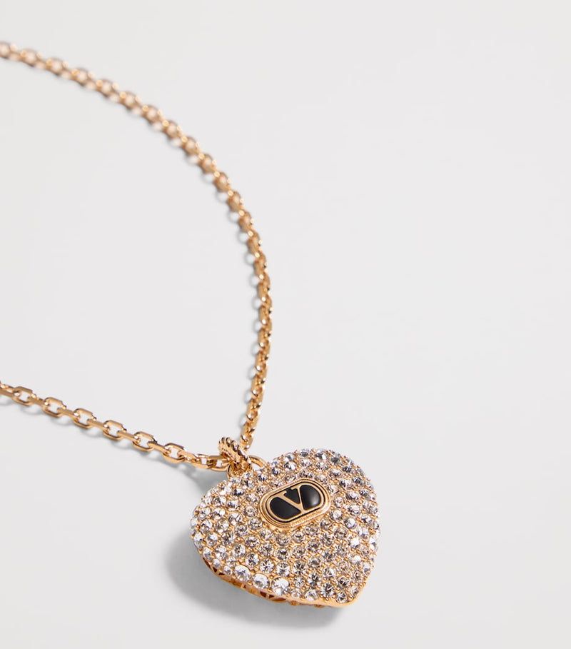 Valentino Garavani Crystal Coeur Royal necklace 50cm, UK version