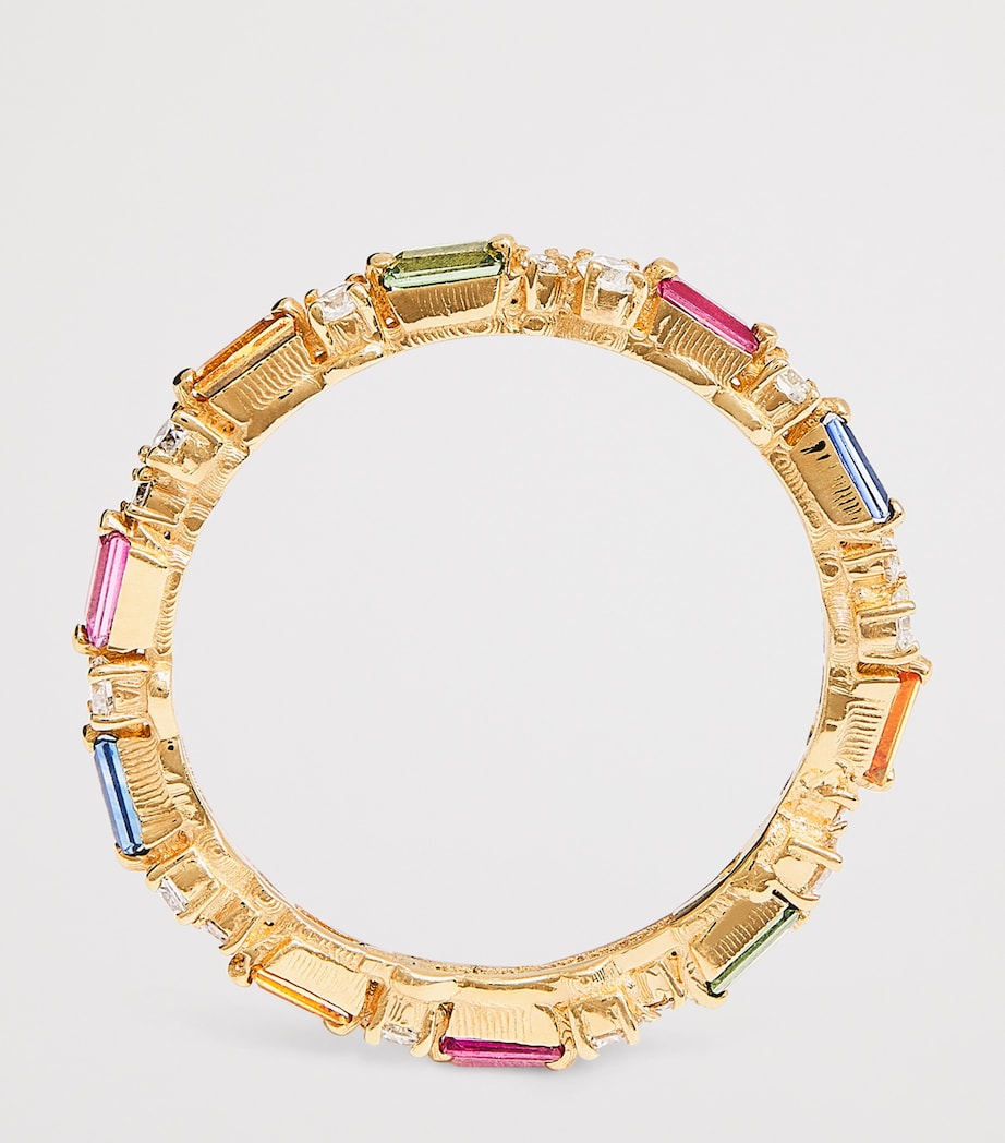 Suzanne Kalan eternity ring with rainbow sapphires and diamonds, UK version