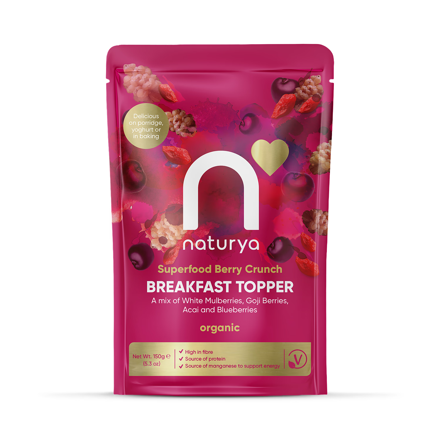 Naturya Organic Superberries Breakfast Boost 150g, imported from the UK