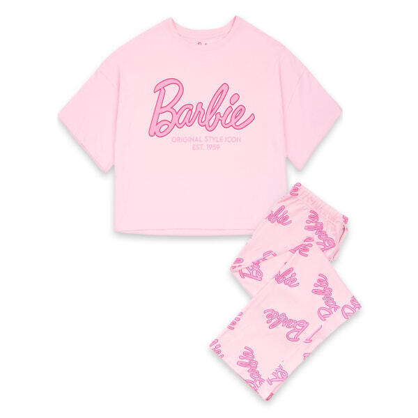 Barbie Womens Logo Pyjama Set (XL) GOODS Superdrug   