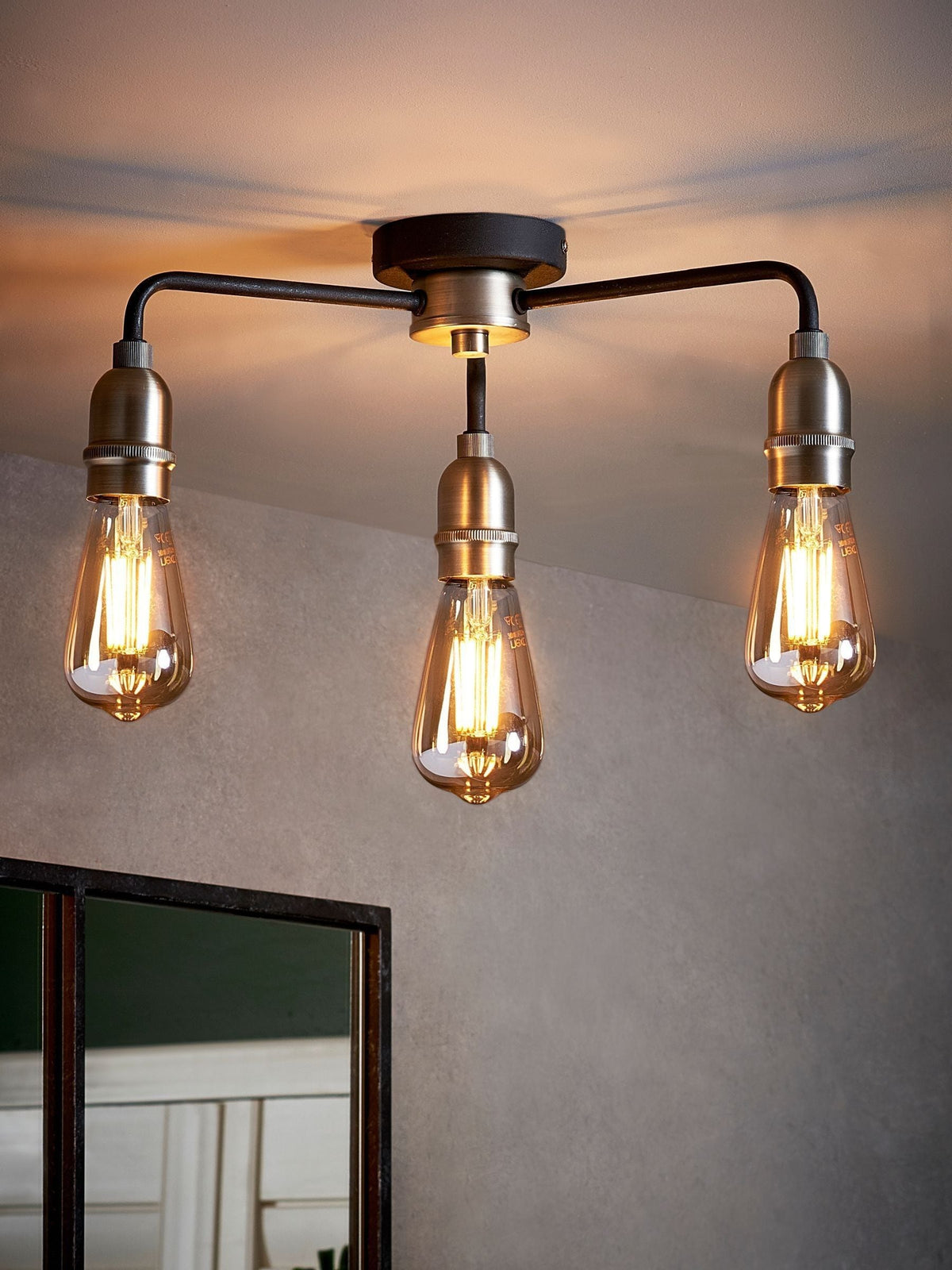 Next Black Brooklyn ceiling light, imported from the UK