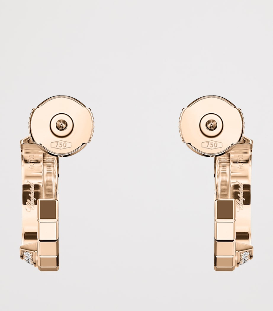 Chopard Ice Cube hoop earrings rose gold diamond (British brand)