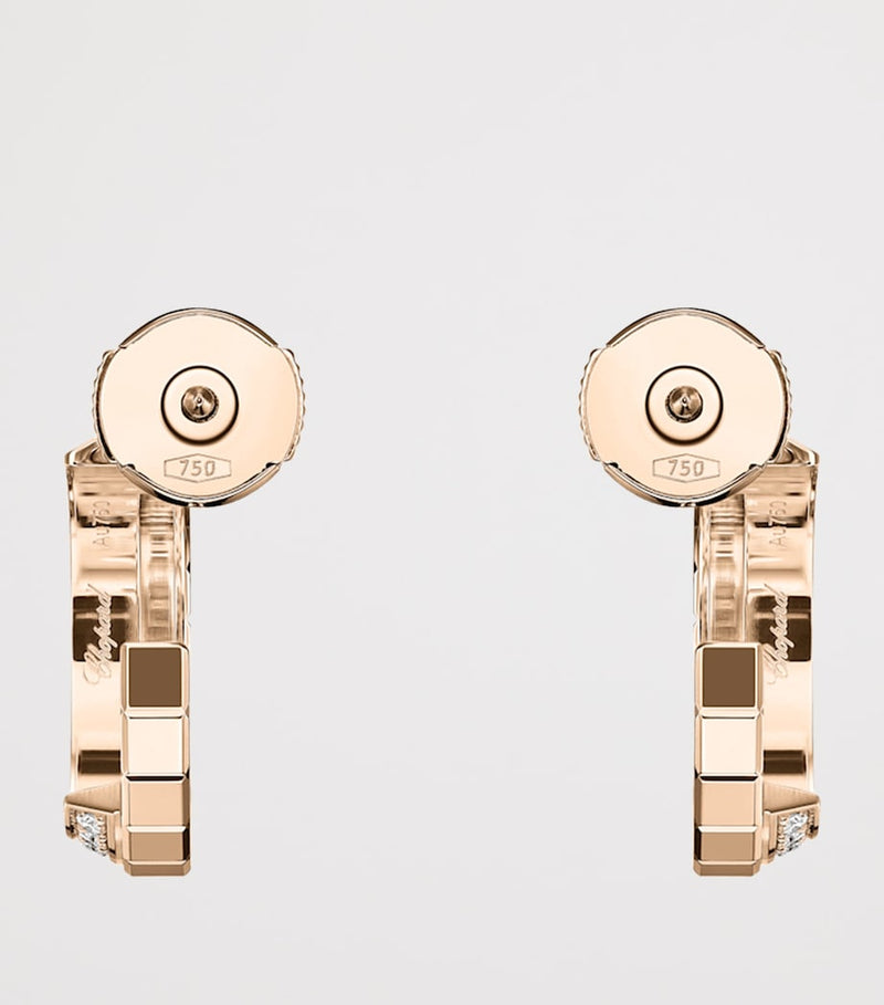 Chopard Ice Cube hoop earrings rose gold diamond (British brand)