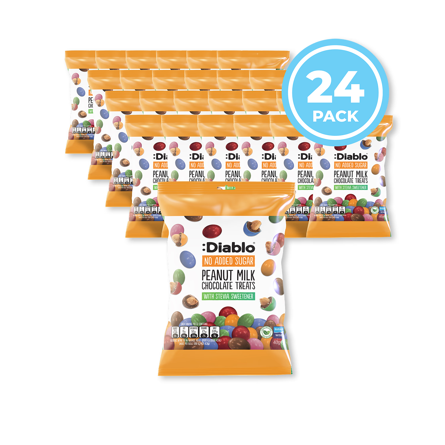 Diablo no added sugar chocolate peanut treats 40g - British product