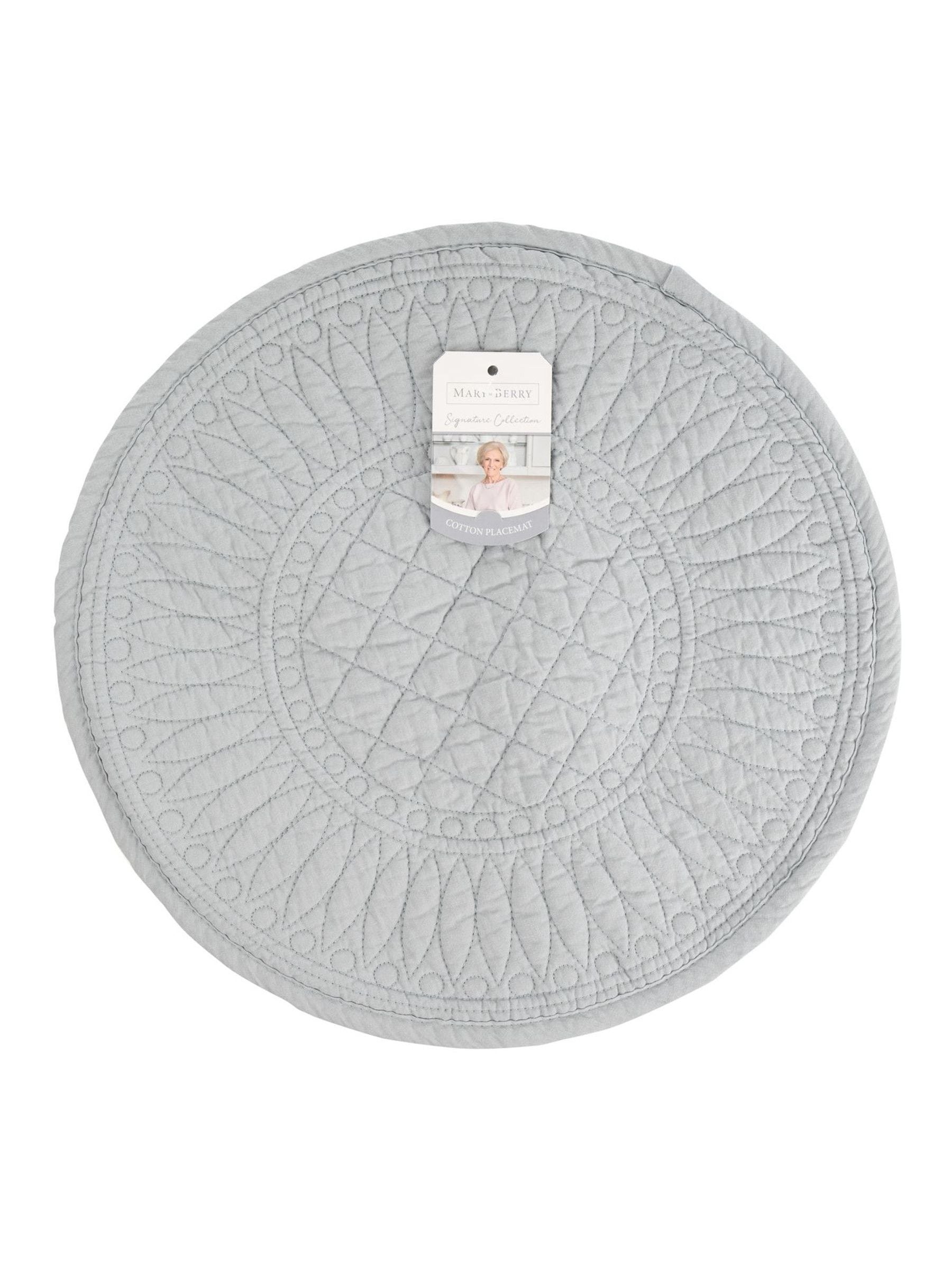 Mary Berry Grey Signature Cotton placemat 32.5cm, imported from the UK