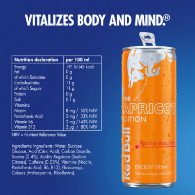 Red Bull Apricot & Strawberry energy drink 250ml - British product