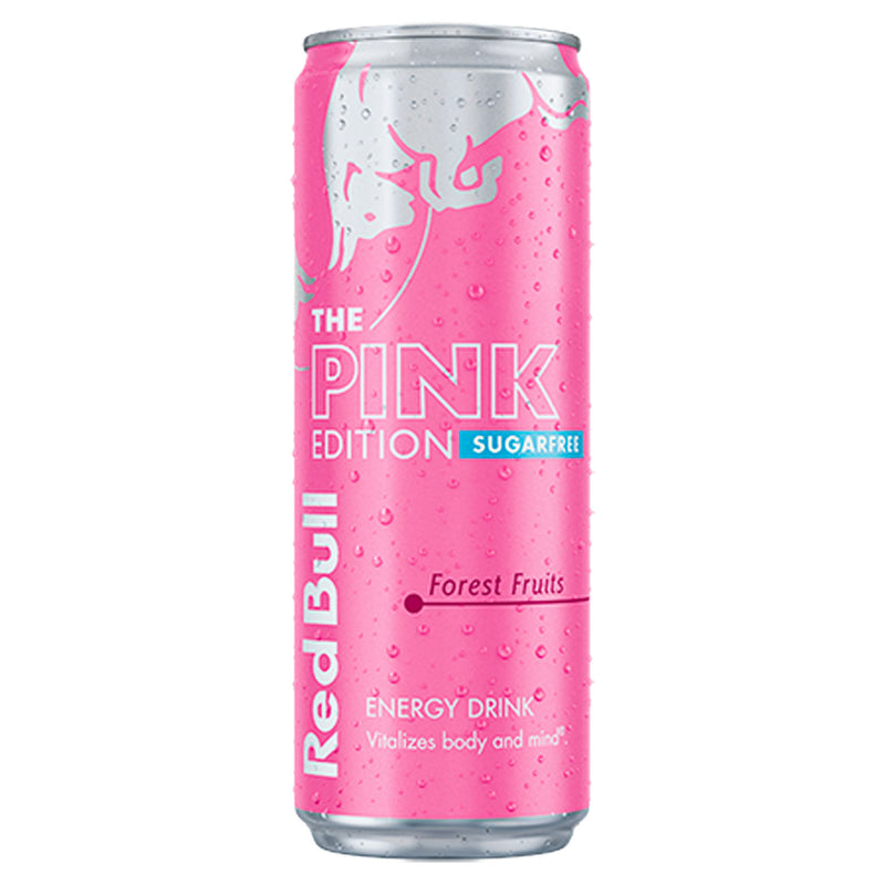 Red Bull Pink Edition Sugarfree Forest Fruits energy drink 355ml (British brand)