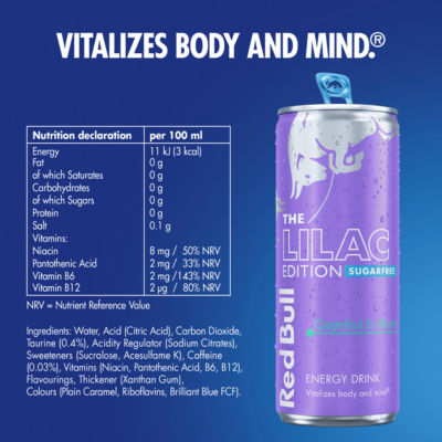Red Bull Lilac sugarfree grapefruit blossom 355ml - British product
