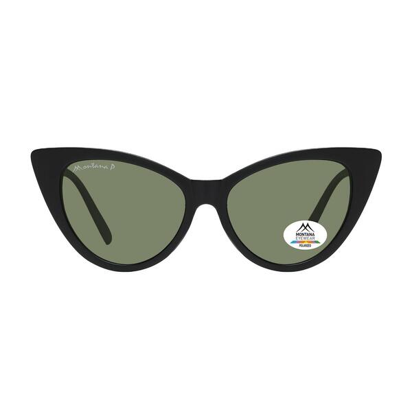 Montana MP71 black polarized cat eye women sunglasses, imported from the UK