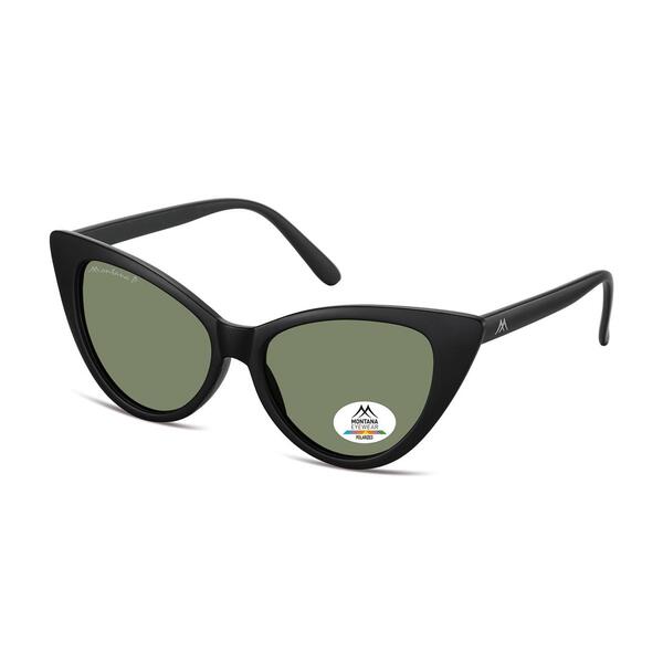 Montana MP71 black polarized cat eye women sunglasses, imported from the UK