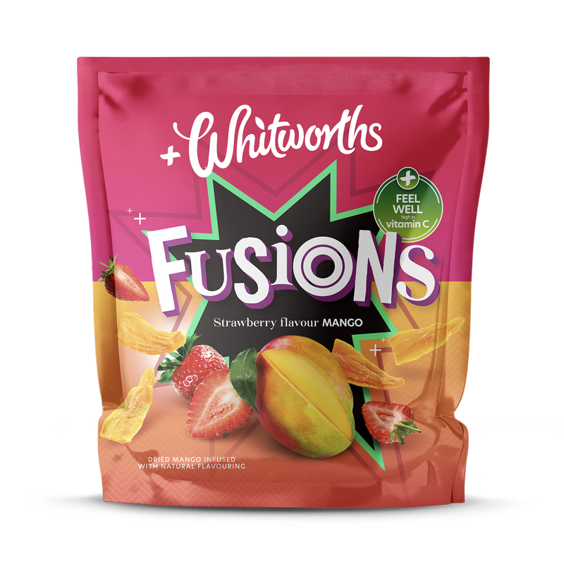Whitworths Fusions strawberry mango dried fruit 80g - British product