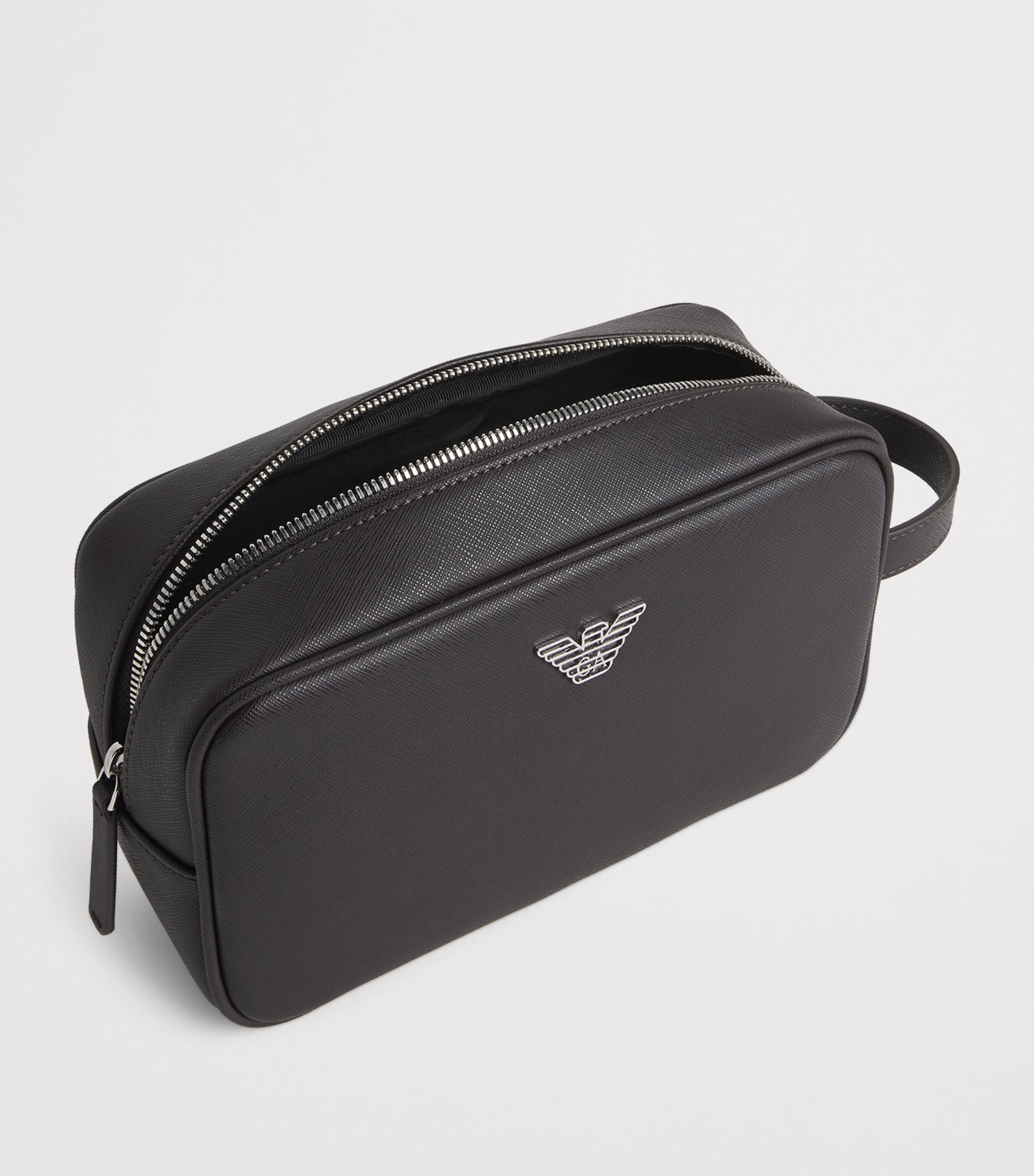 Emporio Armani leather wash bag - British product