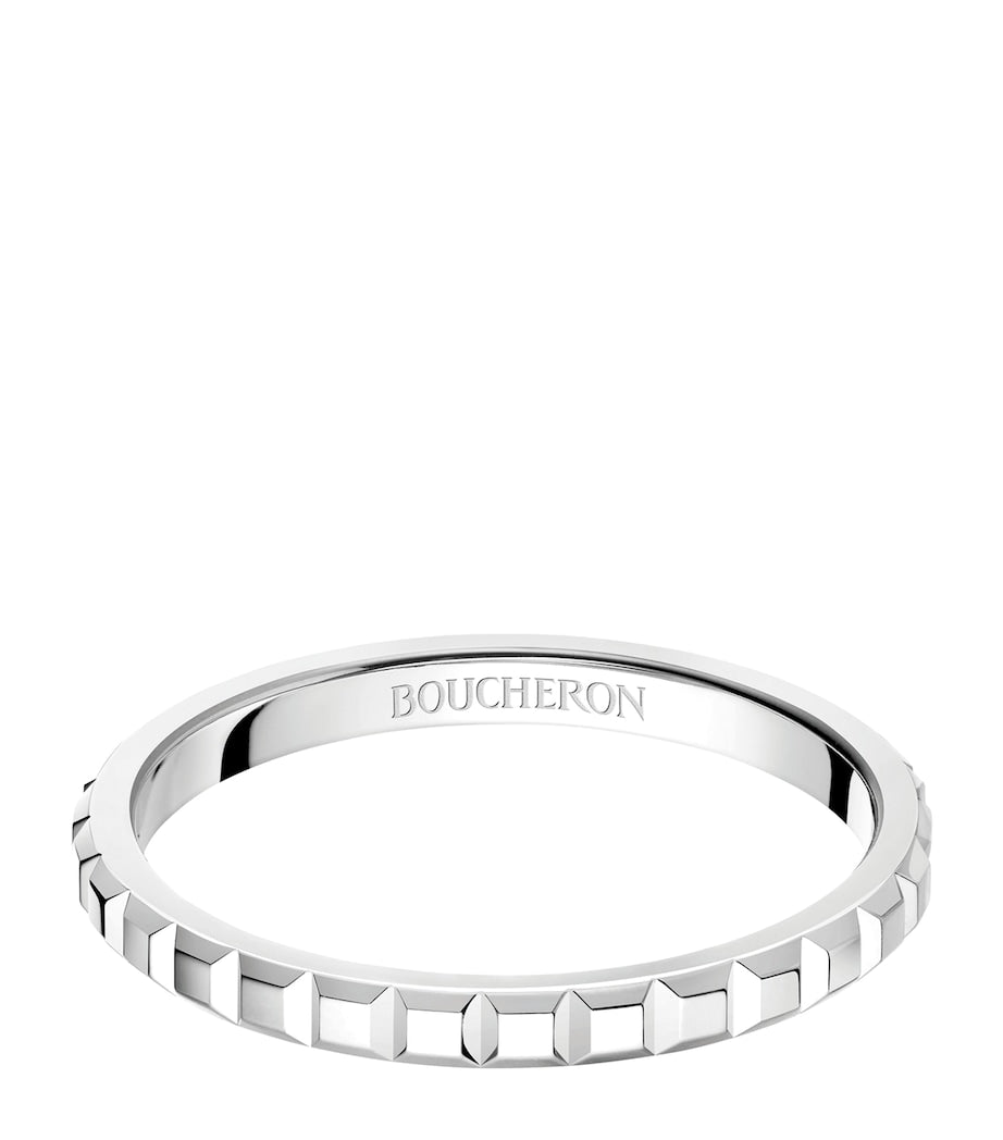 Boucheron mini platinum Clou de Paris wedding band (British brand)