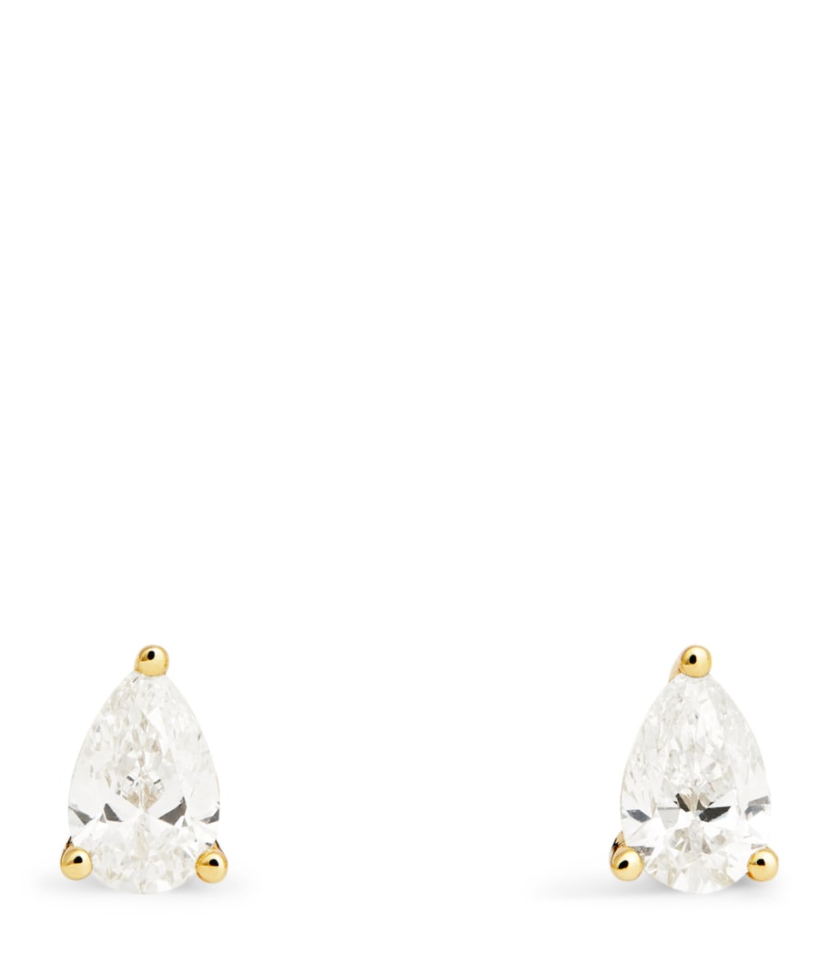 Harrods yellow gold diamond pear stud earrings 0.50ct - British product