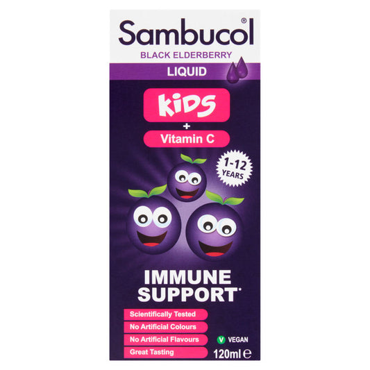 Sambucol Black Elderberry Liquid for Kids + Vitamin C 1-12 Years Baby healthcare ASDA   