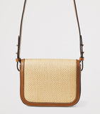 Aspinal of London Ella cross-body bag leather raffia - British product