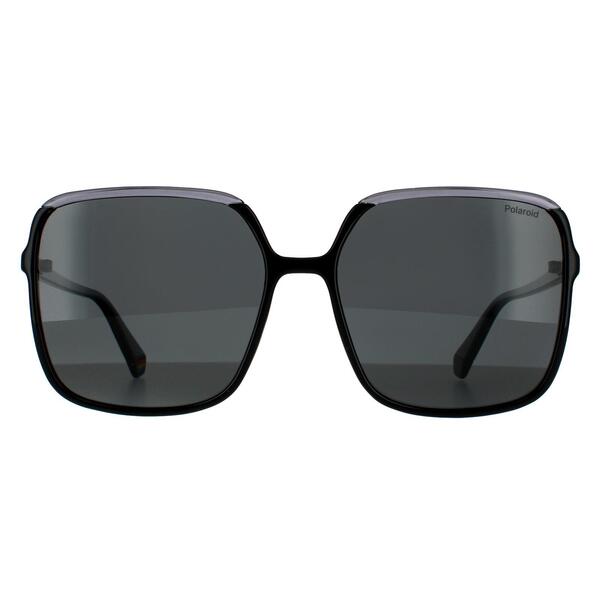 Polaroid black polarized women sunglasses oversized square - British product