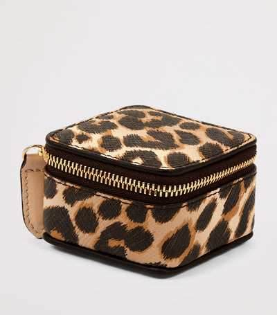 Harrods Smythson Panama Leather Leopard Print Trinket Case- Buy online at McGrocer